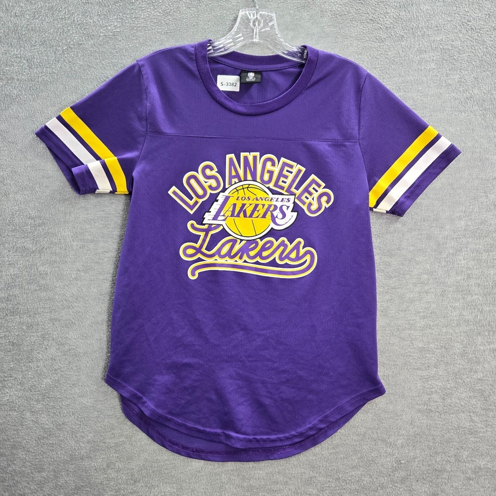 Los Angeles Lakers Junior Top Medium Purple Jersey Logo UNK Short‎ Sleeve